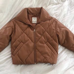Abercrombie & Fitch Oversized Vegan Leather Jacket